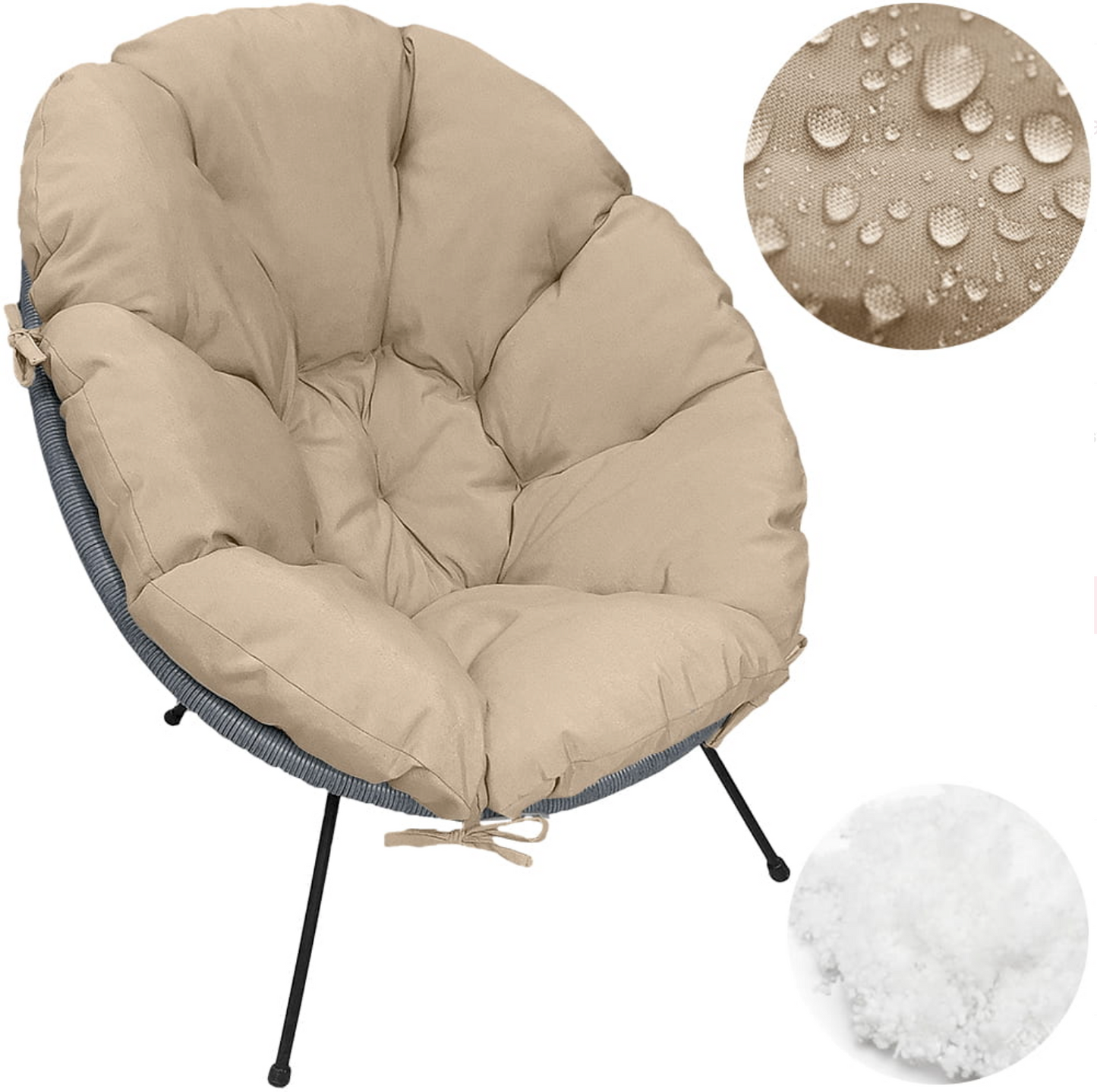 Pernă scaun tip scoică Acapulco UBBERUP - Beige