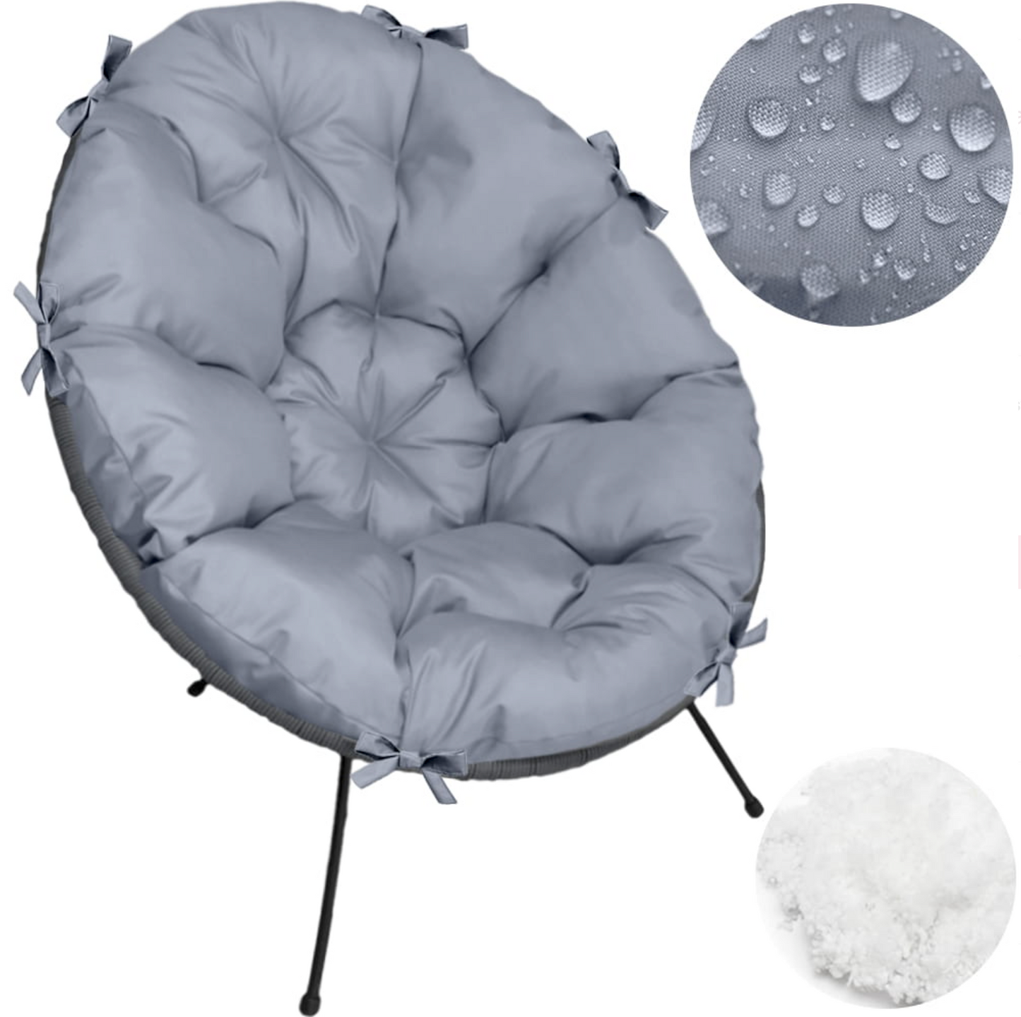 Pernă scaun tip scoică Acapulco UBBERUP - Gri închis