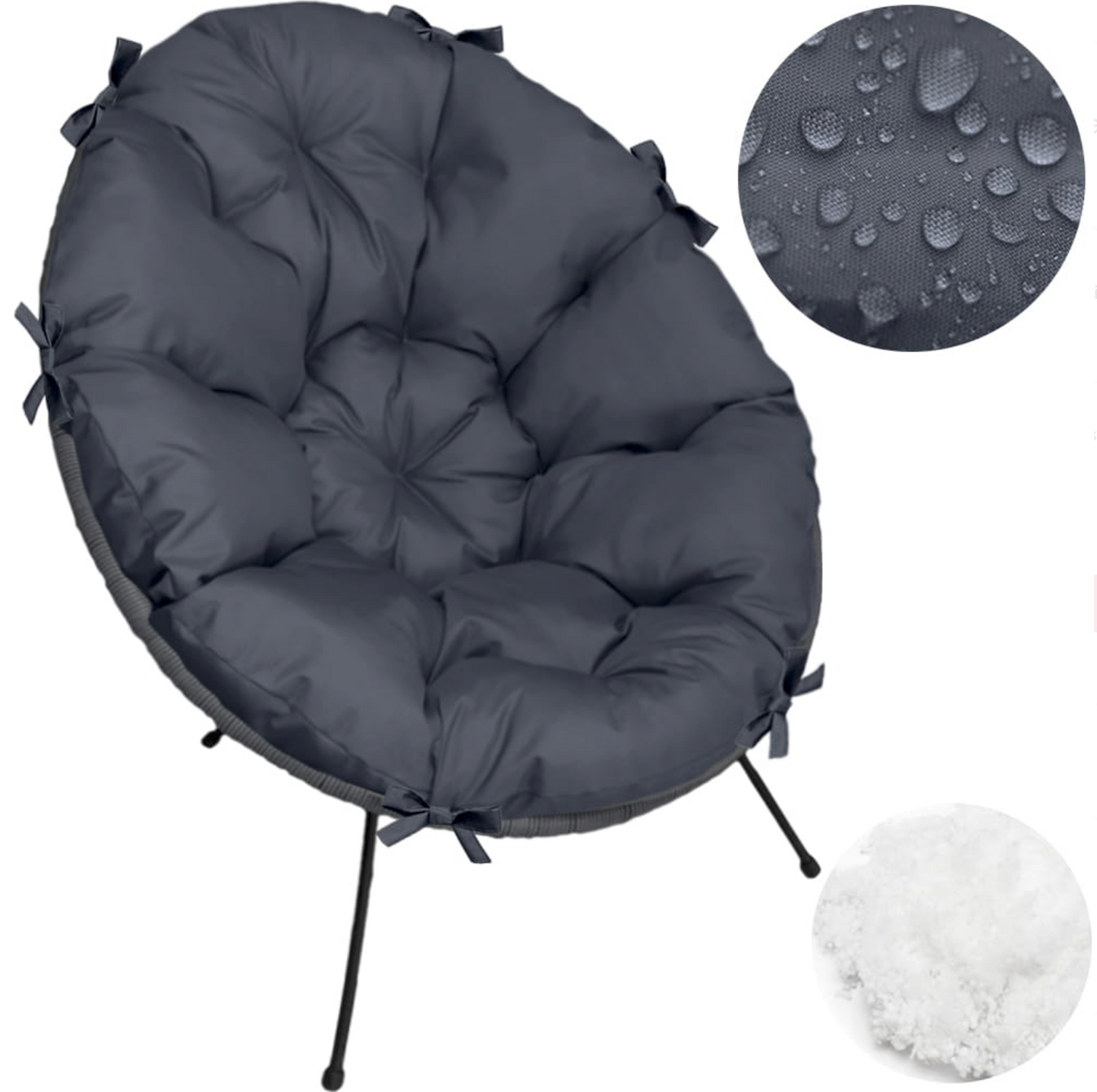 Pernă scaun tip scoică Acapulco UBBERUP - Antracit