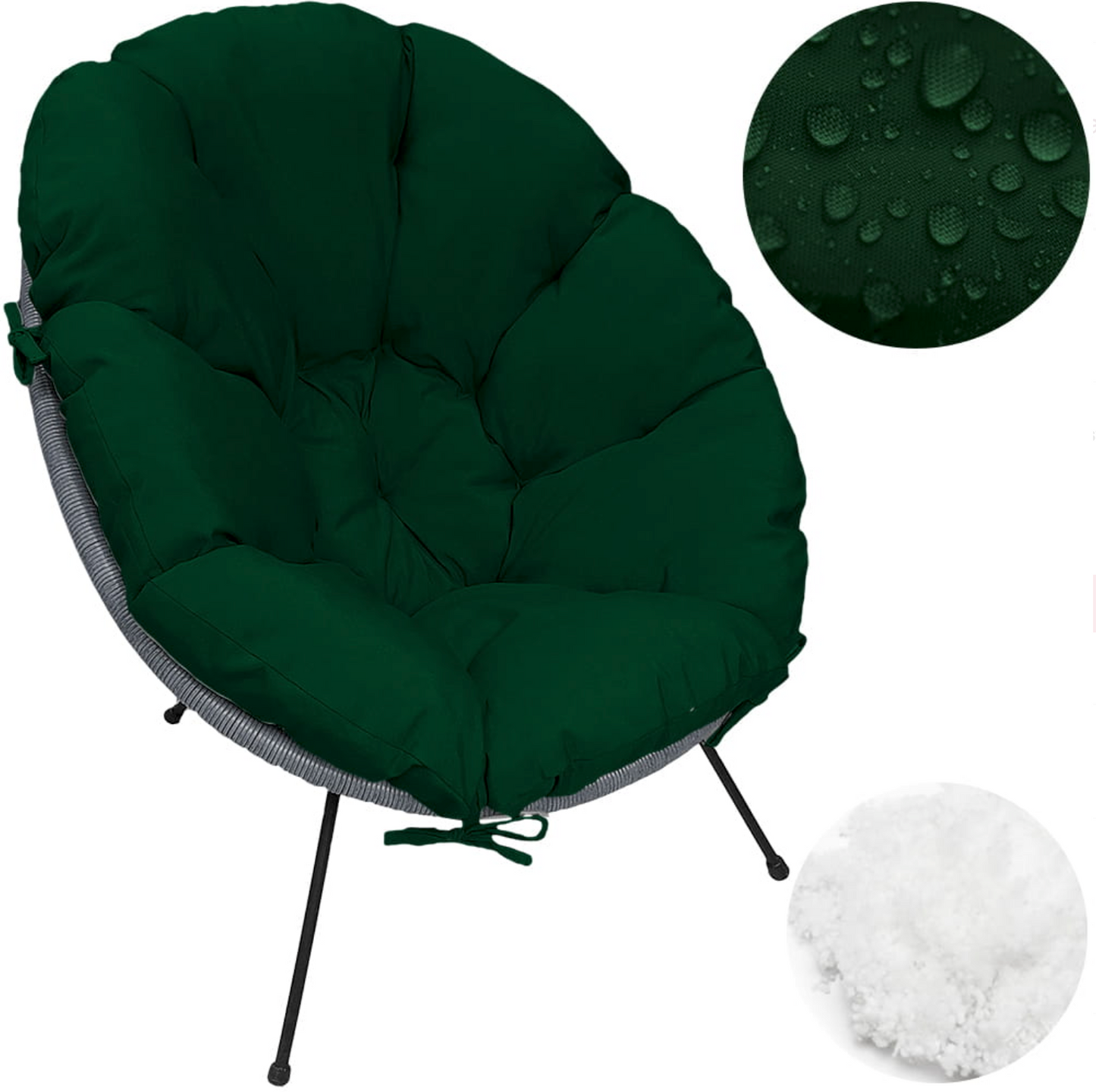 Pernă scaun tip scoică Acapulco UBBERUP - Verde smarald