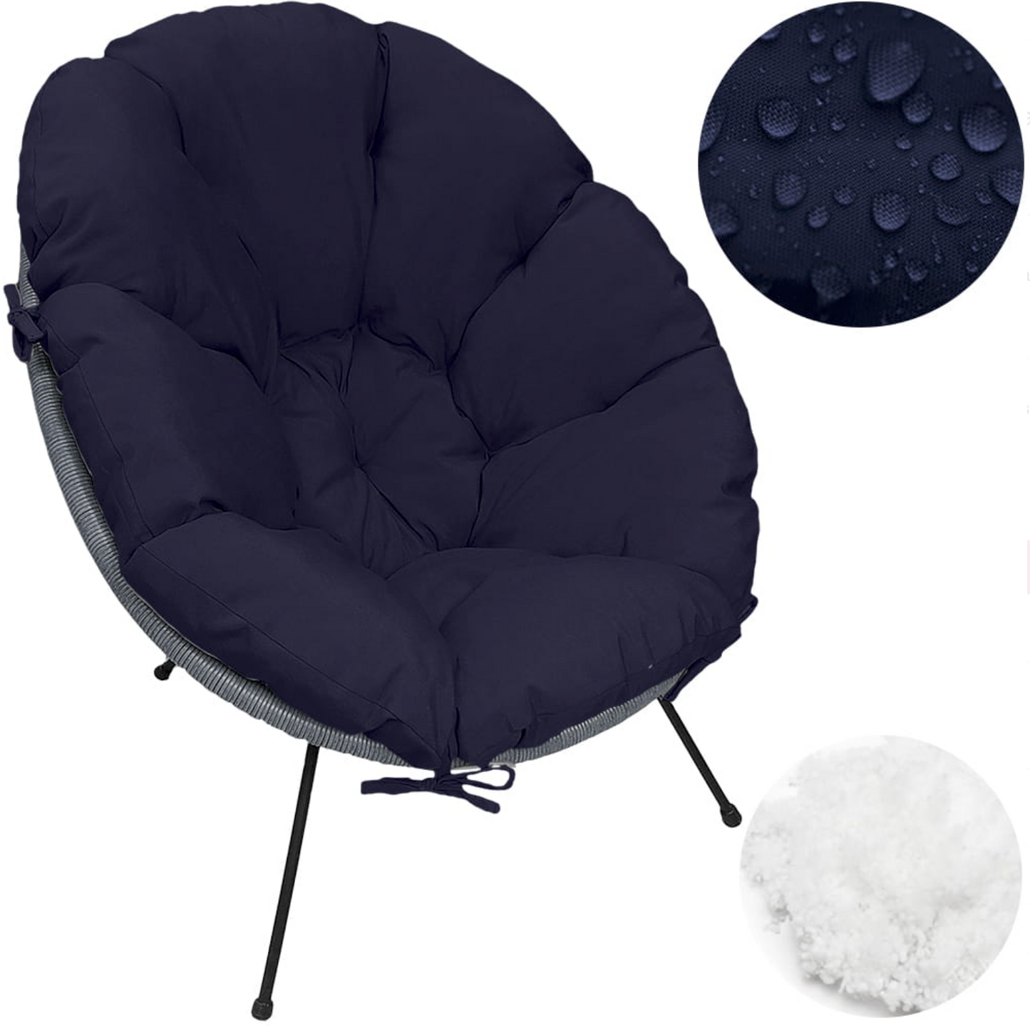 Pernă scaun tip scoică Acapulco UBBERUP - Bleumarin