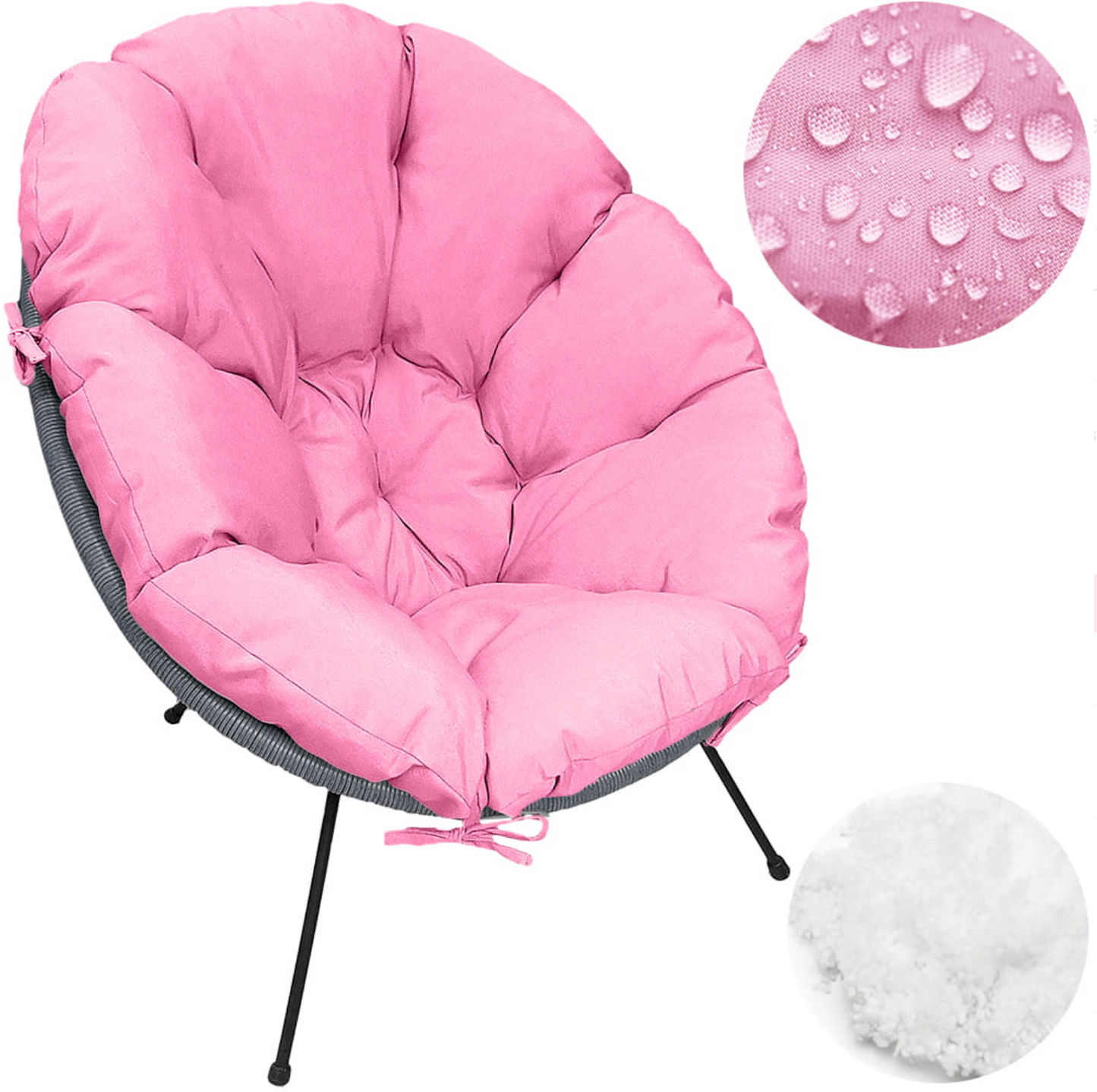 Pernă scaun tip scoică Acapulco UBBERUP - Roz