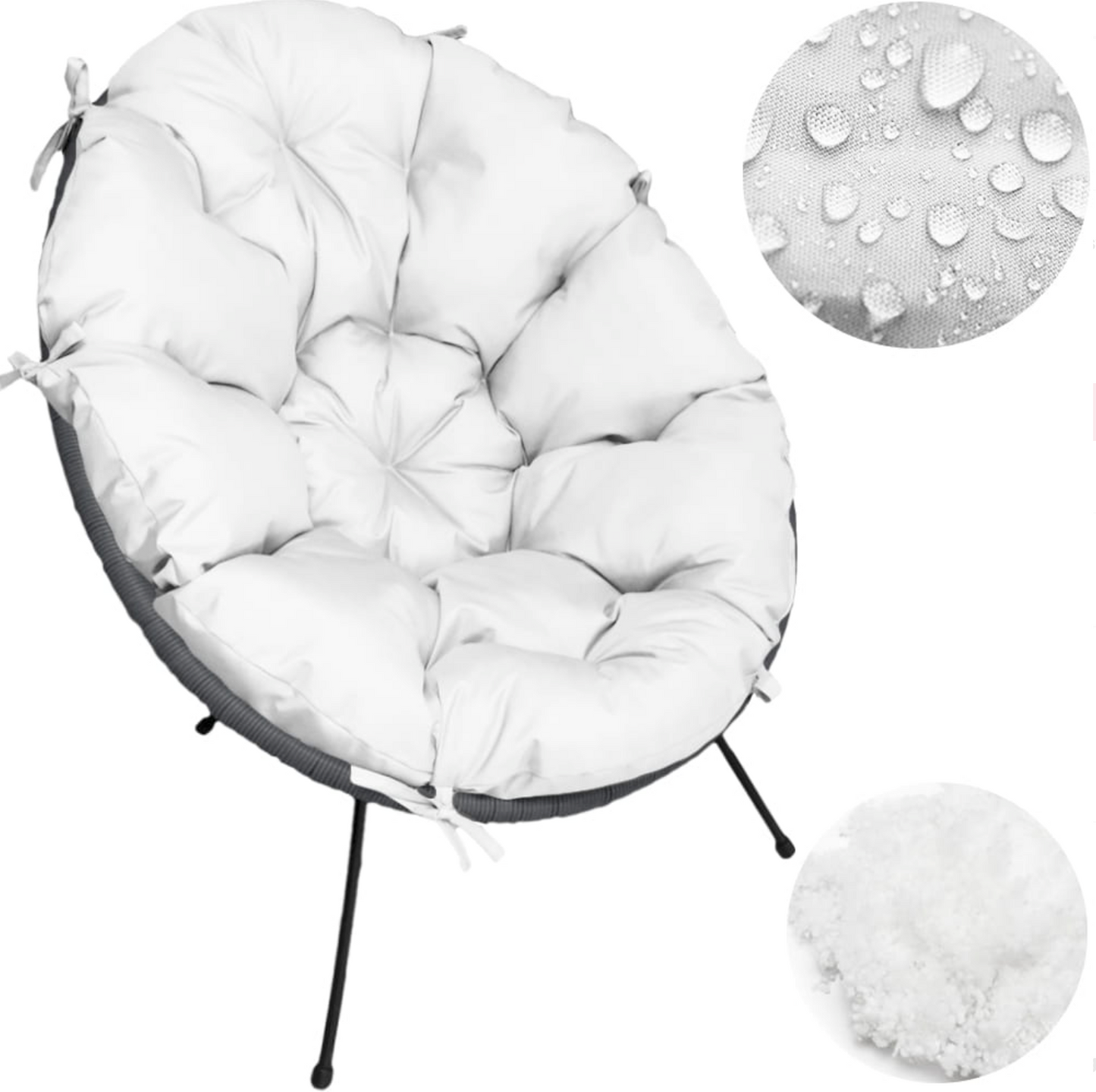 Pernă scaun tip scoică Acapulco UBBERUP - Alb