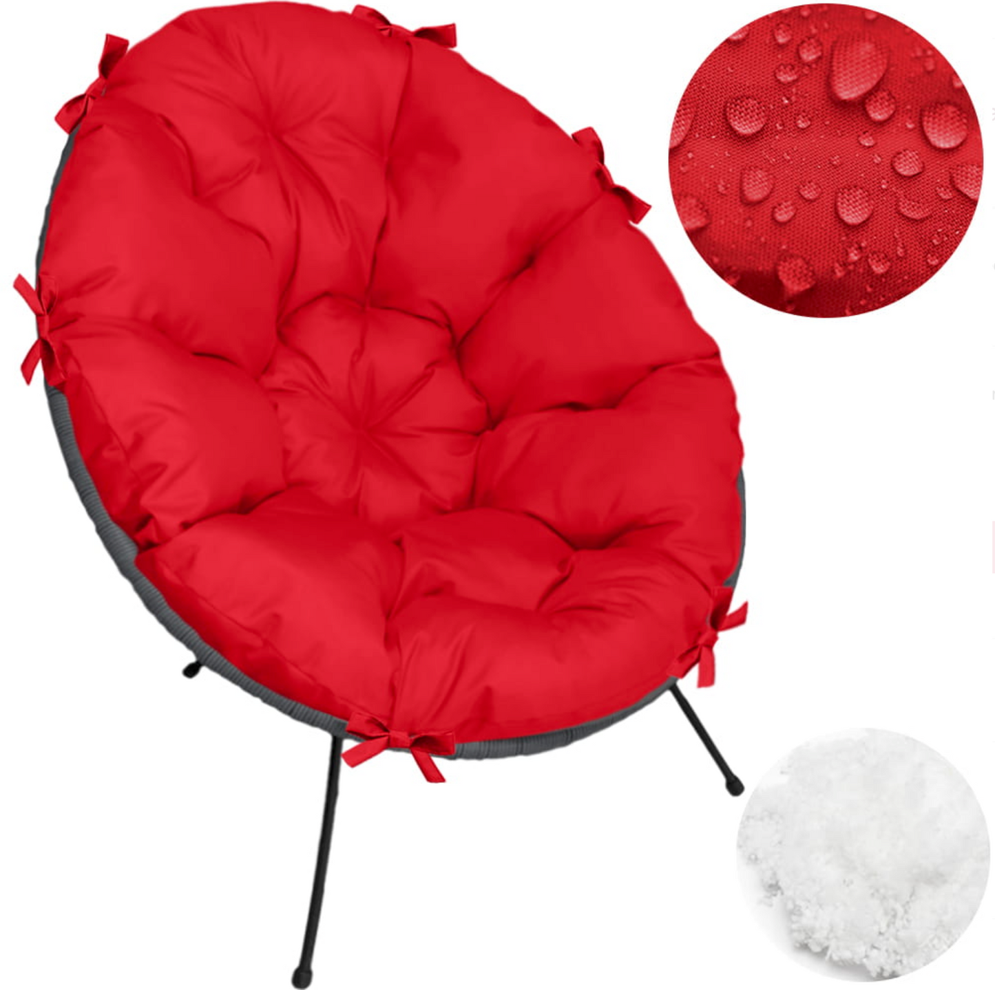 Pernă scaun tip scoică Acapulco UBBERUP - Roșu