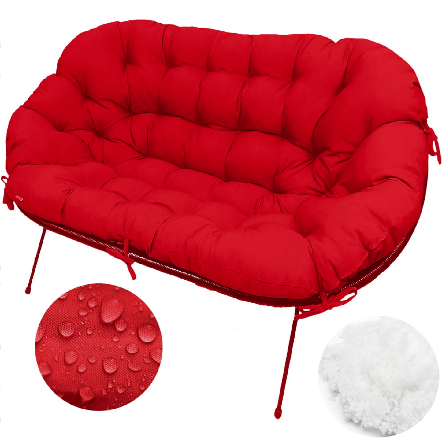 Pernă canapea tip scoică Acapulco UBBERUP - Roșu