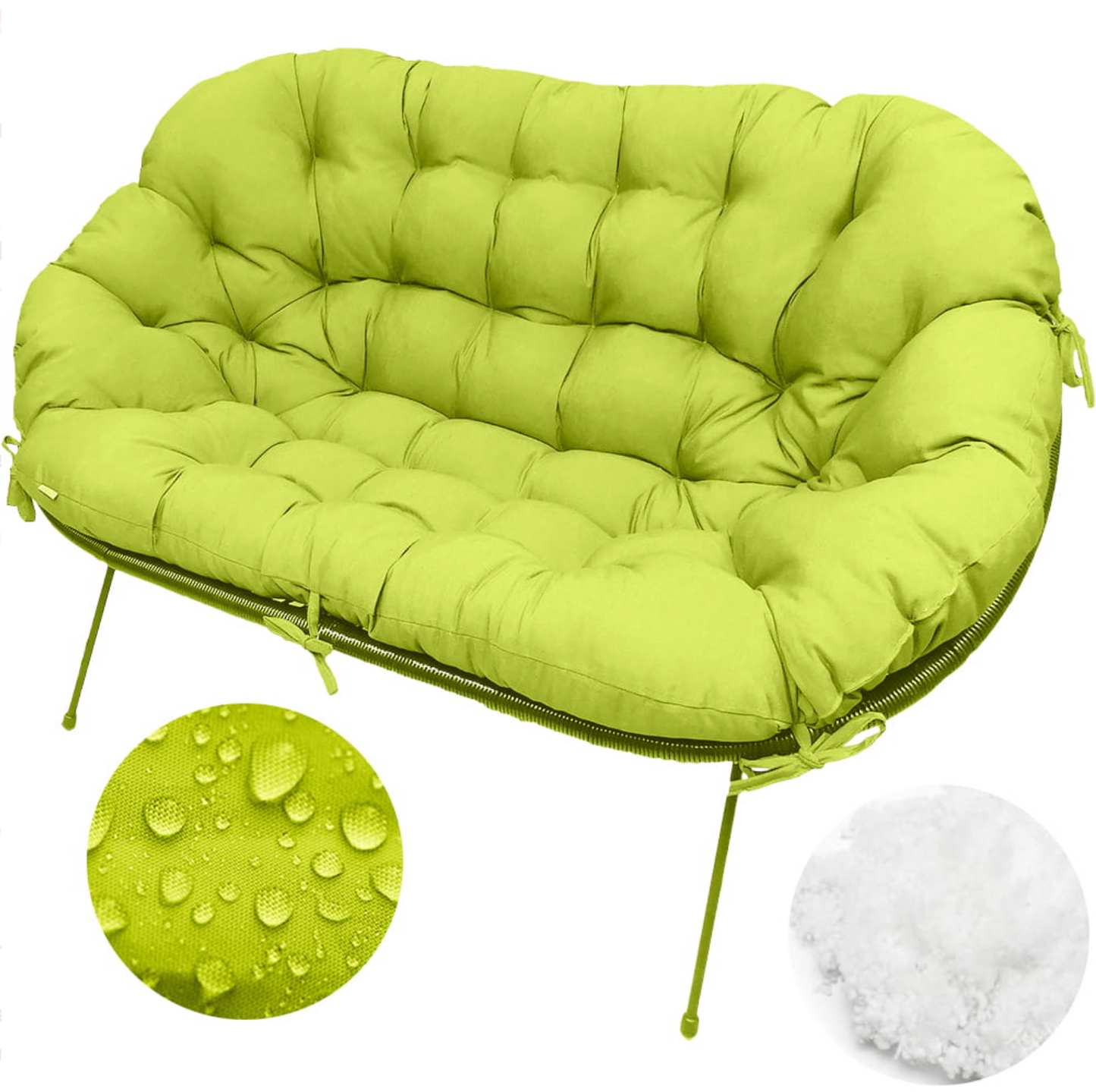 Pernă canapea tip scoică Acapulco UBBERUP - Lime