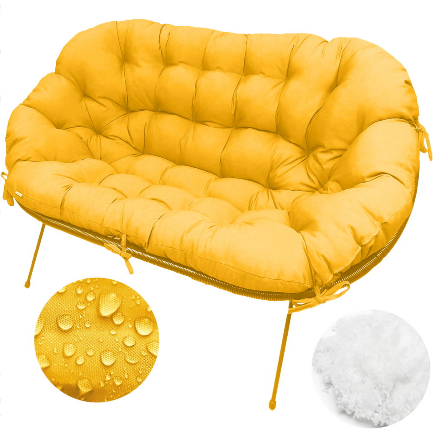 Pernă canapea tip scoică Acapulco UBBERUP - Galben