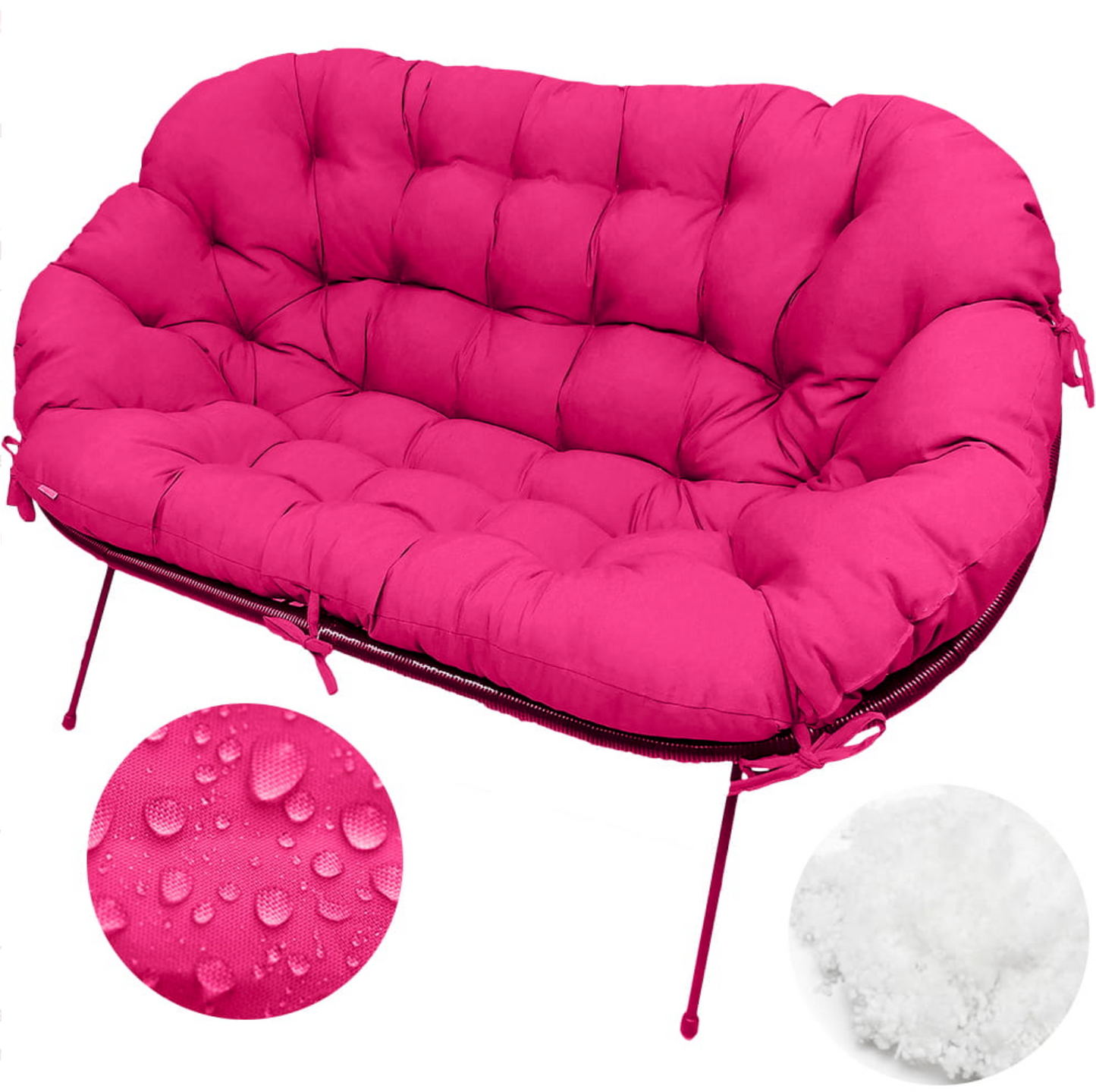 Pernă canapea tip scoică Acapulco UBBERUP - Roz Barbie (Ediție limitată)