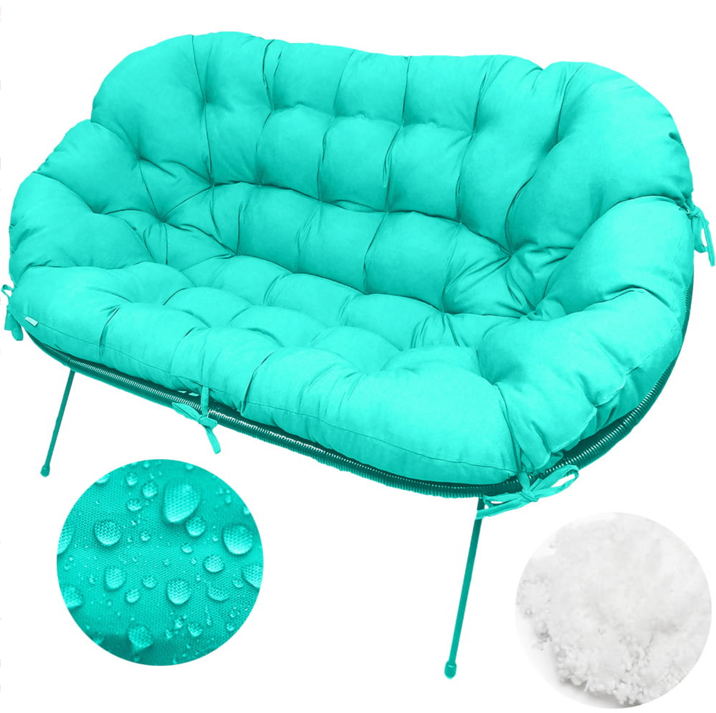 Pernă canapea tip scoică Acapulco UBBERUP - Turcoaz