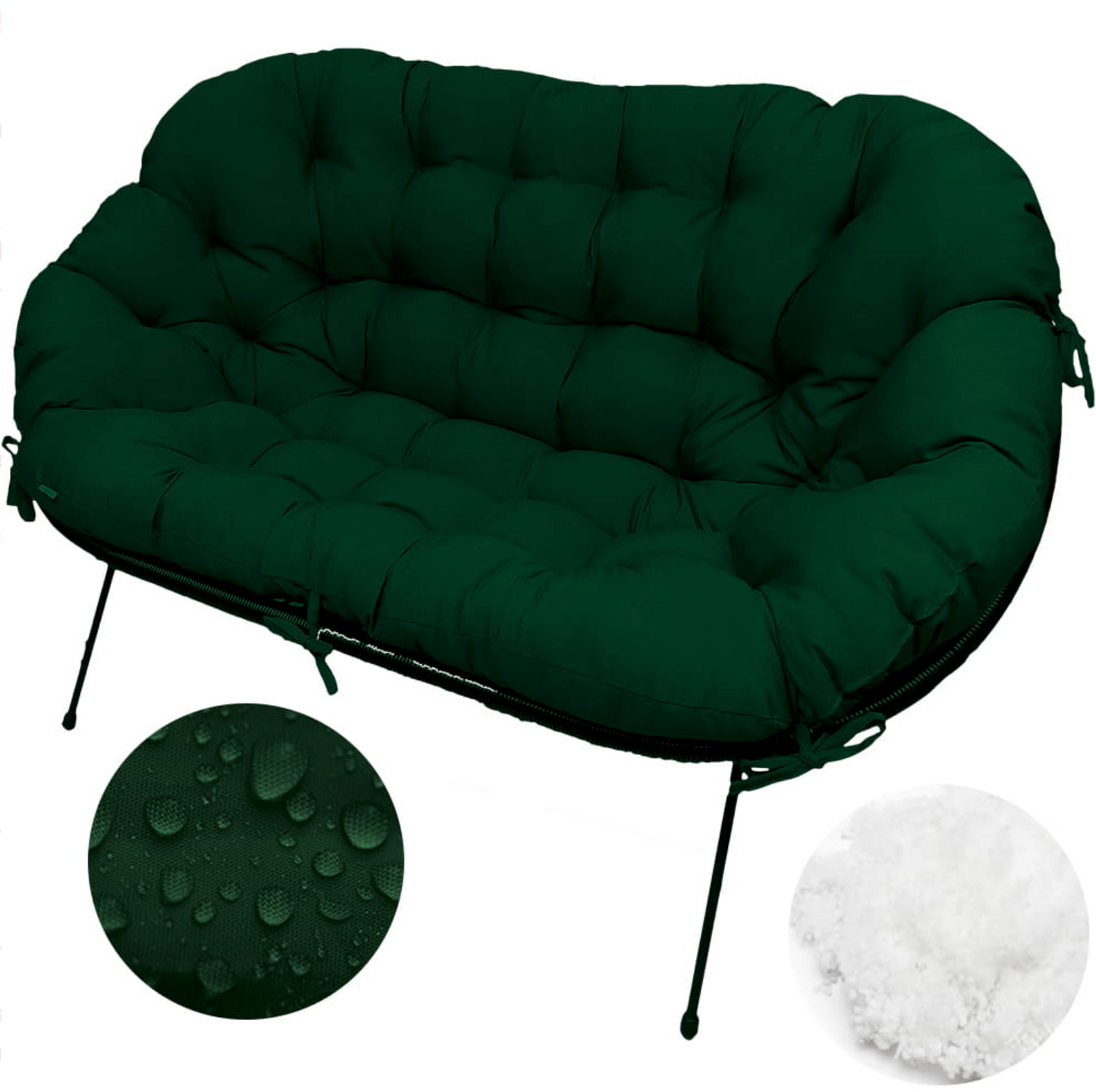 Pernă canapea tip scoică Acapulco UBBERUP - Verde smarald