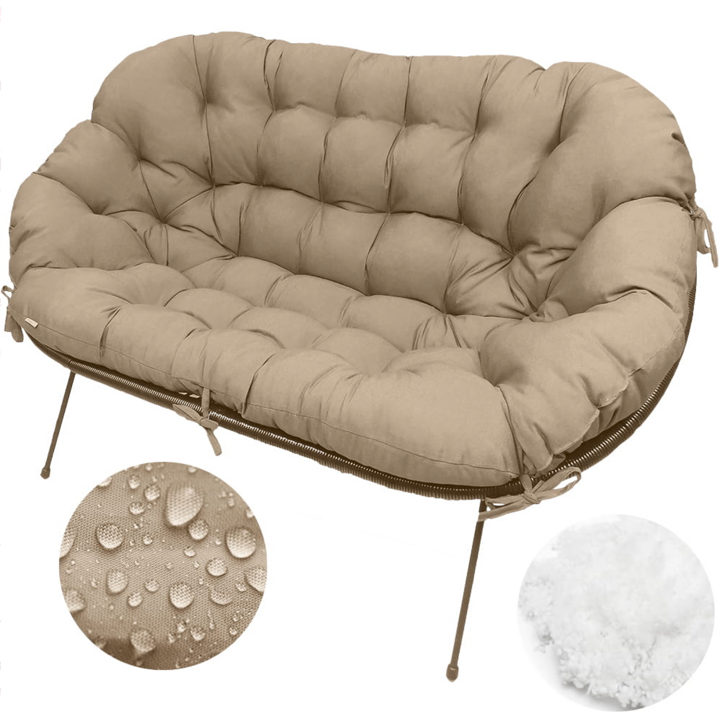 Pernă canapea tip scoică Acapulco UBBERUP - Beige